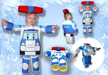 Карнавальный костюм "Робокар Поли" (фотопринт)