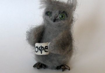 Валяная миниатюра Сова Доброе утро!