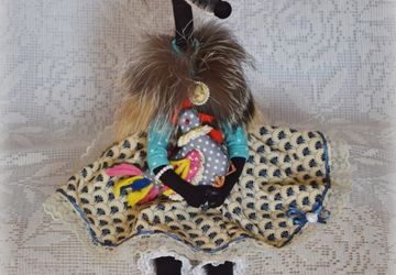 Интерьерная игрушка "Лиса-чернобурка"