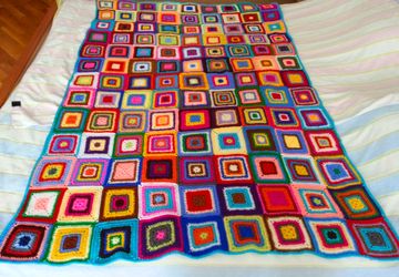 Детский плед из разноцветных мотивов. 120/120