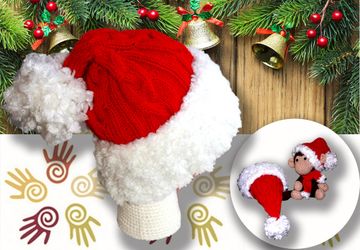 Вязаная шапочка колпачок "Новогоднее настроение"