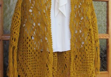 Шаль крючком  Крупно. Ажур
