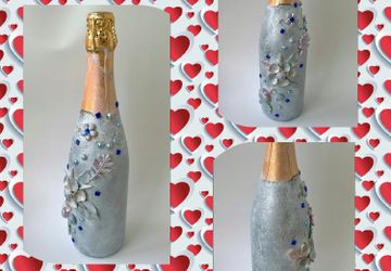 Декорированная бутылка с шампанским