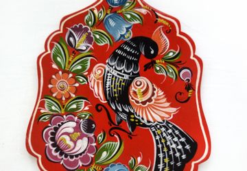 Декоративная досочка "Душенька"-городецкая роспись