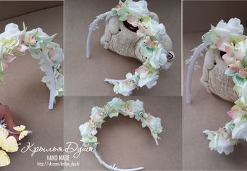 Ободок с цветами ручной работы