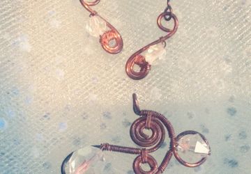 Комплект кулон + серьги "Капли росы"