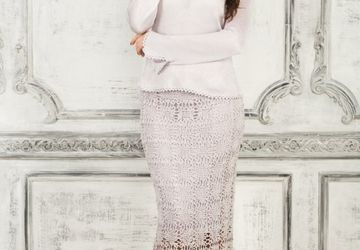 Шёлковый комплект юбка+кофта в стиле "Кованное кружево".