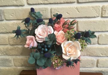 Букет с розами в конвертике