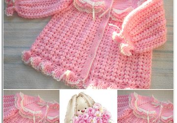 Кардиган для малышки 18-24 мес. "Розовое облачко"