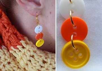 Серьги из пуговиц своими руками.