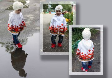 Плащ для девочки "Маки"