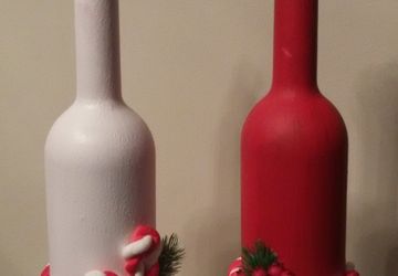 новогодние декорированные бутылки