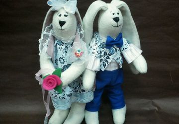 Свадебная парочка зайчиков тильда Василий и Василиса ручной работы