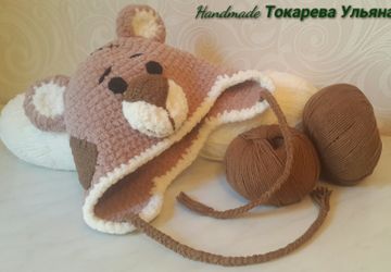 Плюшевая шапочка "Мишка Тедди "