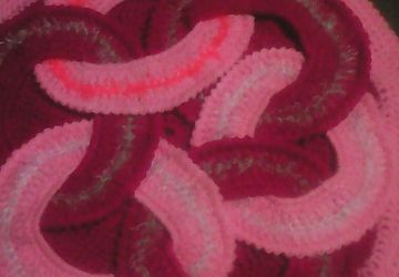 Двухсторонний вязаный коврик, Ручная работа, 