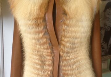 куртка из лисы с кожей