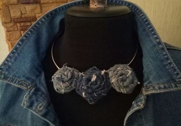 колье джинсовое в стиле бохо