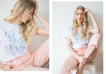 Футболка свободного кроя с рыбками