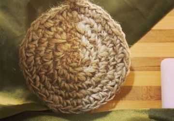 Натуральная губка из ДЖУТА для мытья посуды