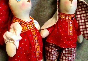 зайцы текстильные