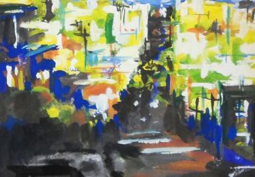 Город в ярких лучах