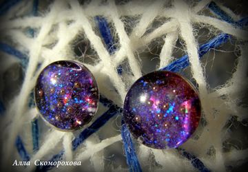 Серьги-пусеты "Микрокосмос"