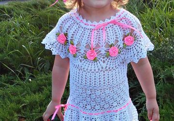 Платье и повязка  для девочки крючком !