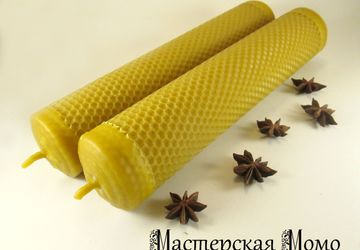 Вощенная свеча "Соты" №5