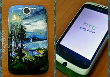 роспись  акрилом  телефонов и чехлов