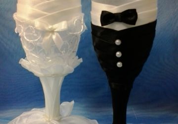 Фужеры в свадебных нарядах