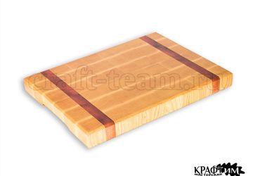 ДОСКА РАЗДЕЛОЧНАЯ ТОРЦЕВАЯ ИЗ ЯСЕНЯ И САПЕЛЕ. РАЗМЕРЫ 380*280*40