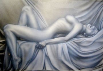 Картина в технике аэрография без рамы