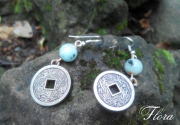 Серьги с денежными монетками