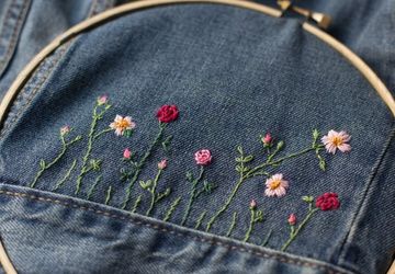 Как украсить вышивкой джинсовую одежду