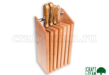 Подставка из бука для 6 ножей