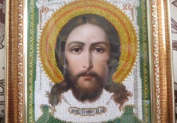 Икона из бисера «Спас Нерукотворный»