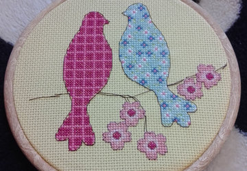Вышитая картина "Райские птицы"
