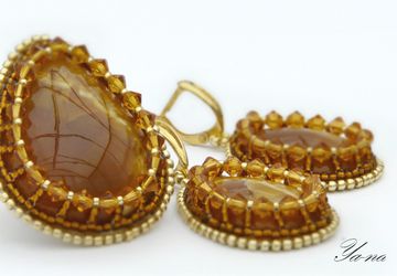 Комплект серьги и кольцо с симбирцитами