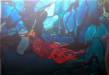 витражная картина Снегири