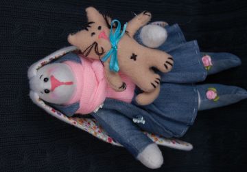 зайка тильда Рози с котенком