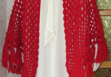 Шаль крючком  Калина