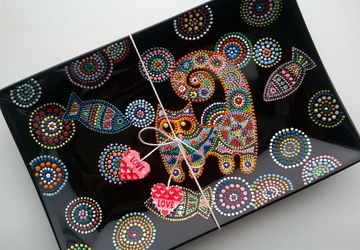 декоративная тарелка "Кошачий сон"