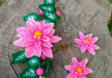 "Лотос" браслет и серьги