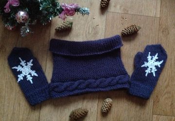 Комплект снуд и варежки
