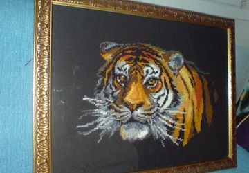 тигр, вышивка