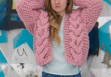 Кардиган-бомбер крупной вязки Fluffy bomber