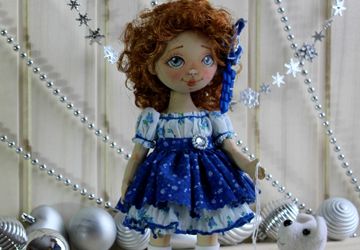 Текстильная интерьерная куколка Малышка.