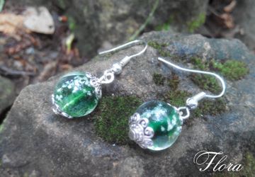 Серьги с бусинами лэмпворк