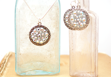 Великолепный набор серьги и кулон своими руками.