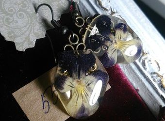 Серьги Анютины глазки